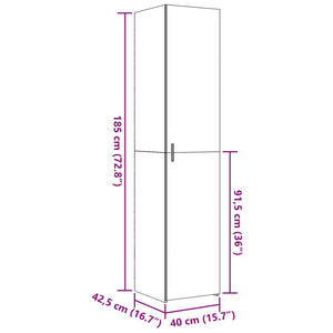 Highboard Betongrau 40x42,5x185 cm