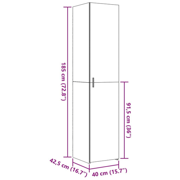 Highboard Betongrau 40x42,5x185 cm