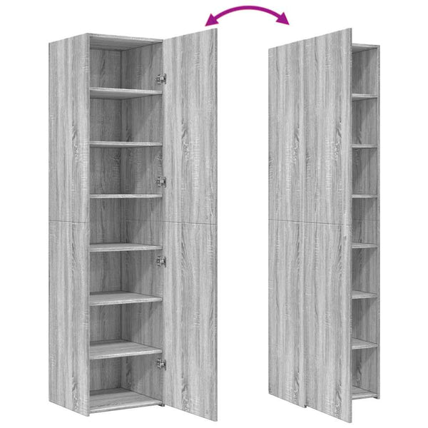 Graues Highboard Sonoma 185cm