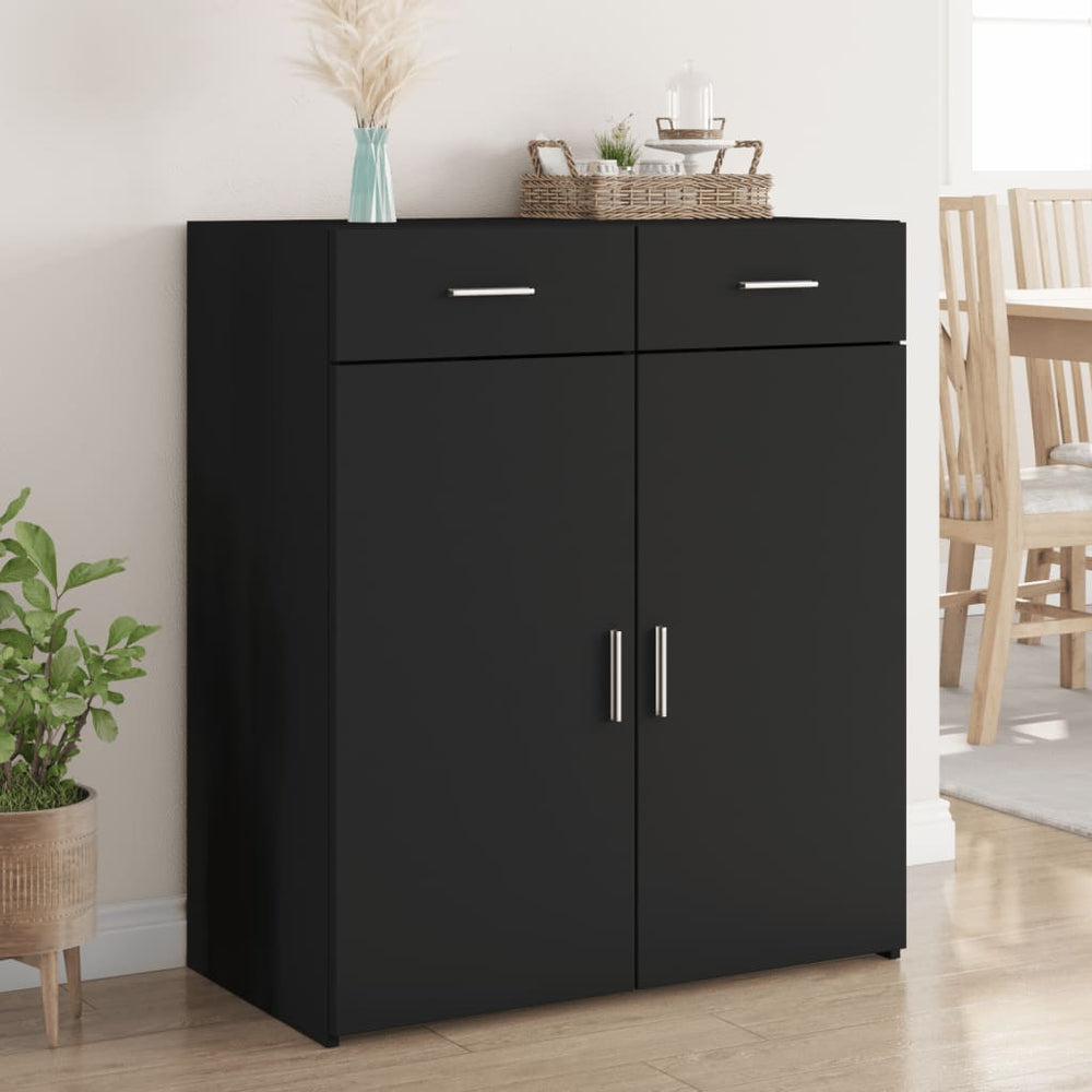 Schwarzes Sideboard 80x42,5x93 cm