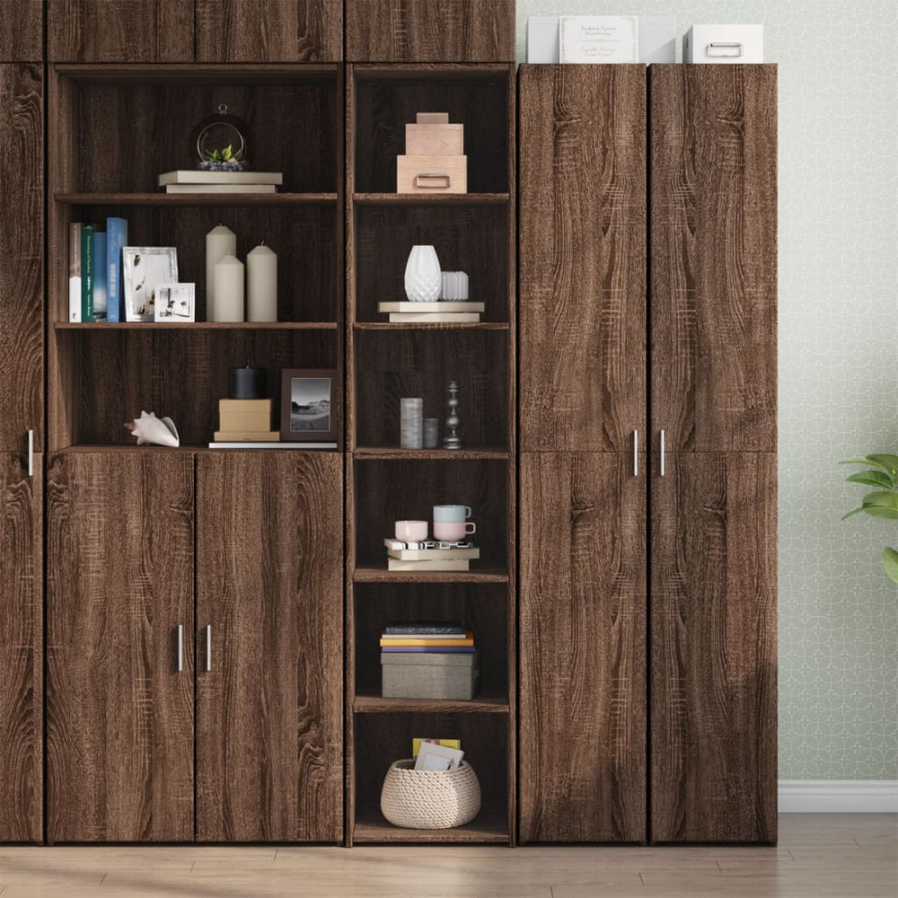 vidaXL Highboard Brown Oak Look 40x41x185 cm Engineered Wood