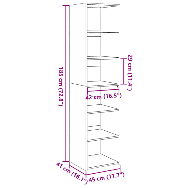 Highboard Weiß 45x41x185 cm