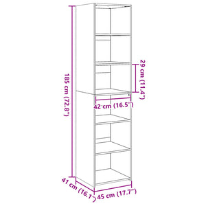 Schwarzes Highboard 45x41x185 cm