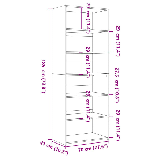 Highboard Grau Sonoma 70x41x185 cm