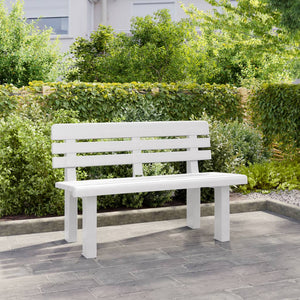 Weiße Gartenbank aus Polypropylen, 110 cm