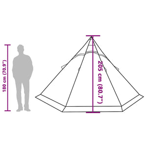 Wasserdichtes Tipi-Zelt für 5 Personen, Grün