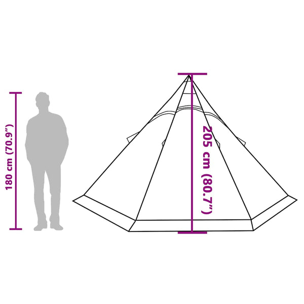 Tipi Campingzelt 5 Personen Wasserdicht Blau