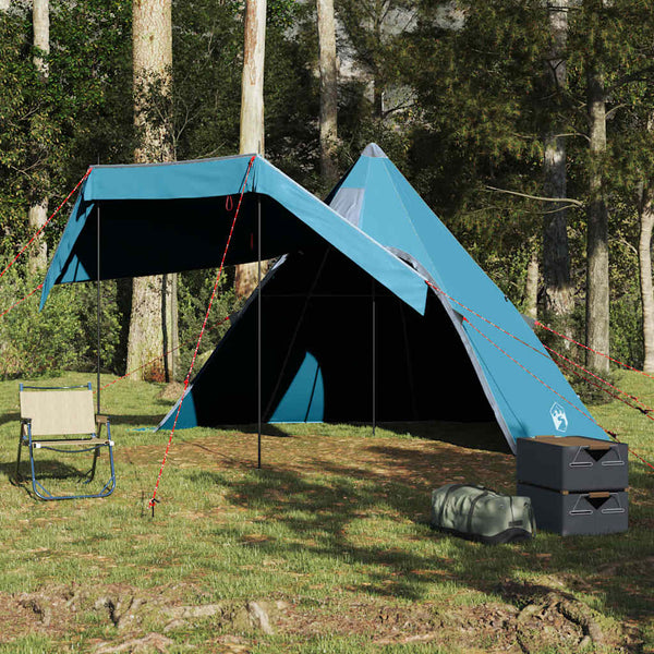Tipi Campingzelt 5 Personen Wasserdicht Blau