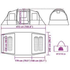 Wasserdichtes Tunnelzelt für 4 Personen