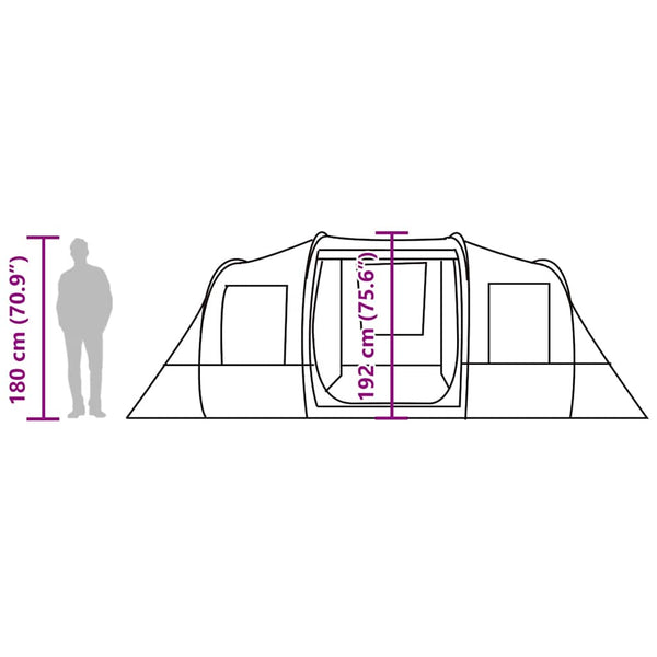 Tunnelzelt 4 Personen Wasserdicht Braun