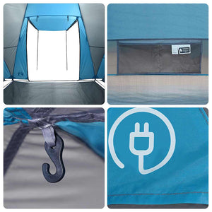 8-Personen Kuppelzelt Blau Wasserdicht