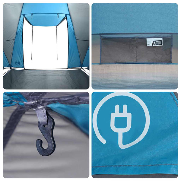 8-Personen Kuppelzelt Blau Wasserdicht