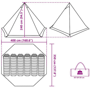 Tipi Zelt für 6 Personen - Wasserdicht