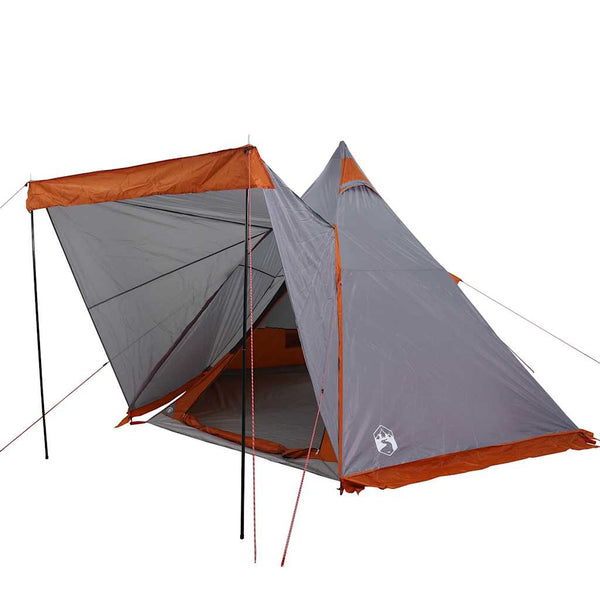 Tipi Zelt 6 Personen Wasserdicht Grau/Orange