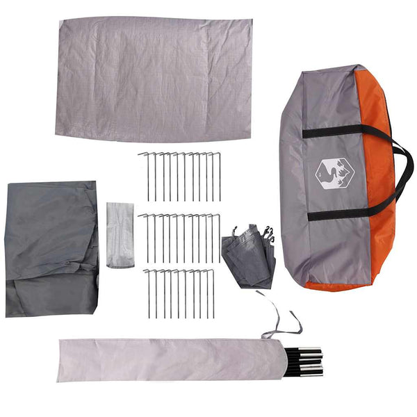 Tipi Zelt 6 Personen Wasserdicht Grau/Orange