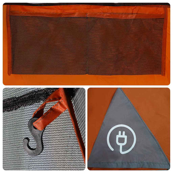 Tipi Zelt 6 Personen Wasserdicht Grau/Orange