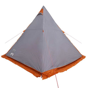 Tipi Zelt 6 Personen Wasserdicht Grau/Orange
