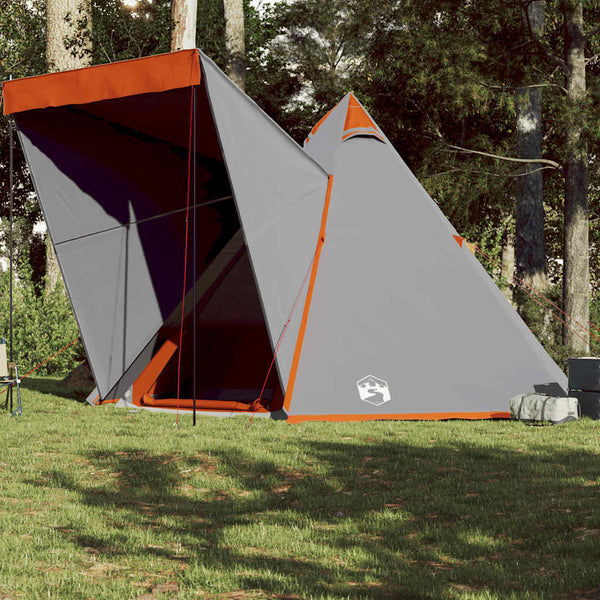 Tipi Zelt 6 Personen Wasserdicht Grau/Orange