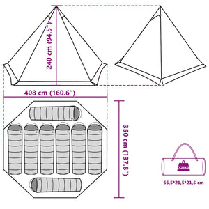 Wasserdichtes Tipi-Zelt für 8 Personen