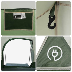 vidaXL Tente tunnel familiale 8 personnes verte imperméable
