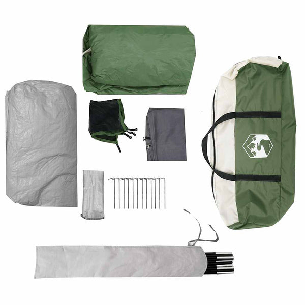 vidaXL Tente tunnel familiale 8 personnes verte imperméable