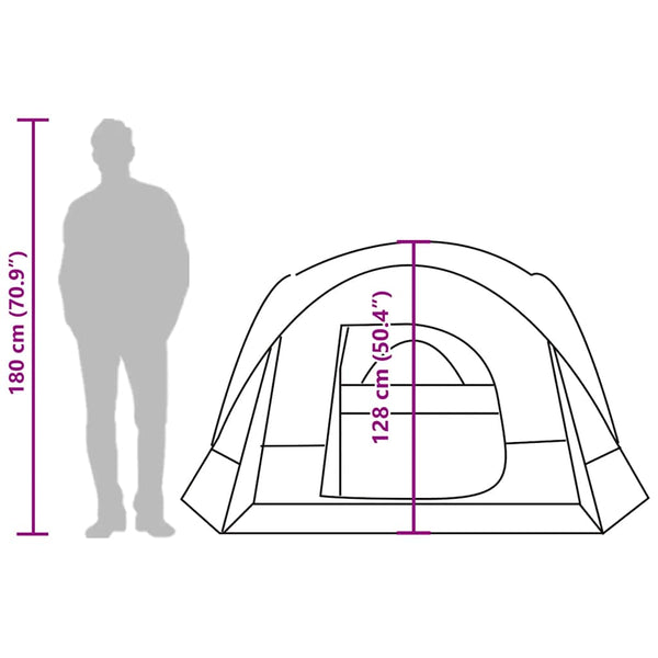Campingzelt 4 Personen Weiß Wasserdicht Verdunkelt