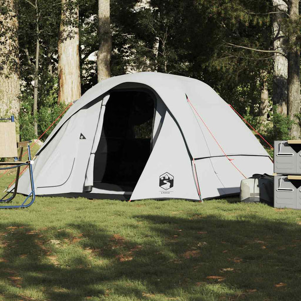 Campingzelt 4 Personen Weiß Wasserdicht Verdunkelt