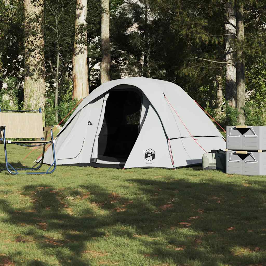 Campingzelt 4 Personen Weiß Wasserdicht Verdunkelt