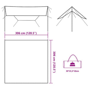 Wasserdichtes Tarp Braun 306x306 cm