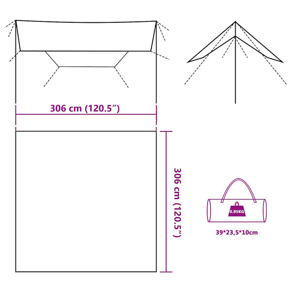 Wasserdichtes Tarp Tarnmuster 306x306 cm