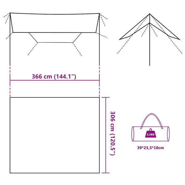 Wasserdichte Tarp Tarnmuster 366x306 cm