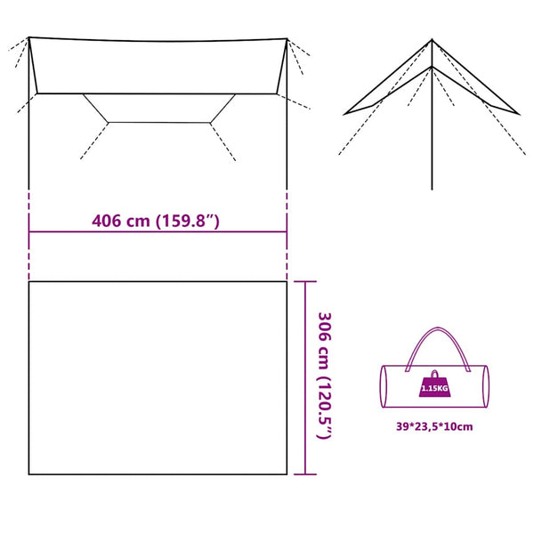 Wasserdichtes Tarp Tarnmuster 406x306 cm