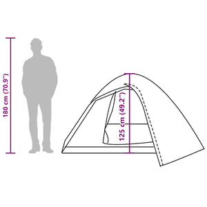 Kuppel-Campingzelt für 3 Personen, Olivgrün