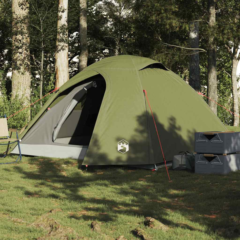 Kuppel-Campingzelt für 3 Personen, Olivgrün