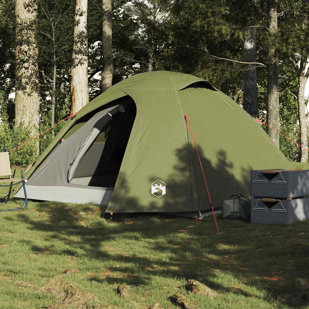Kuppel-Campingzelt für 3 Personen, Olivgrün