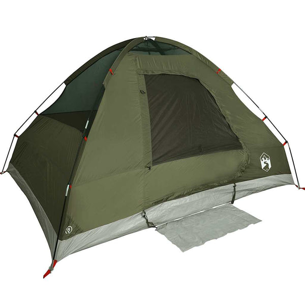 Kuppel-Campingzelt für 4 Personen, Olivgrün