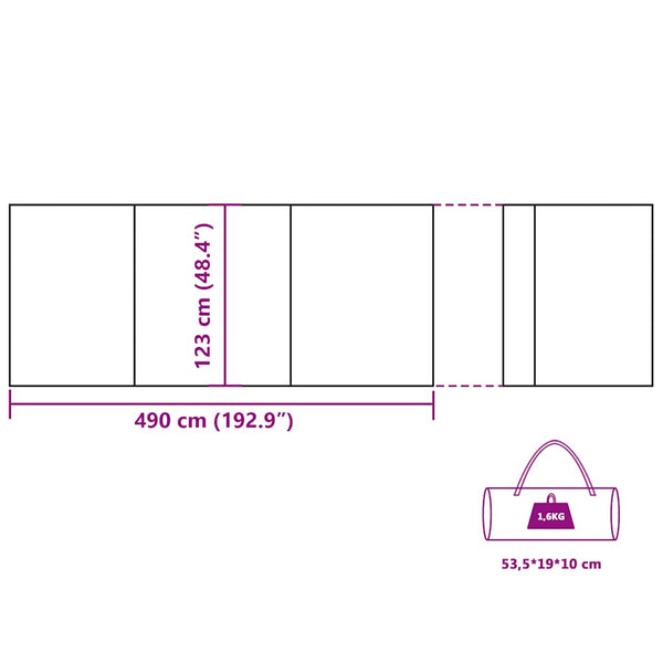 Camping Windschutz Grün Wasserdicht 490cm