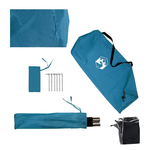Blauer Camping Windschutz 490 cm