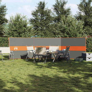 Camping Windschutz Wasserdicht Grau/Orange 490cm