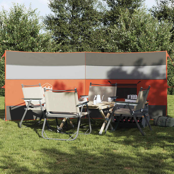 Camping Windschutz Grau Orange 340x130cm