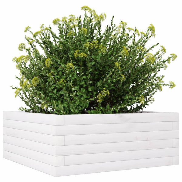vidaXL Jardinière blanc 60x60x23 cm Bois de pin massif