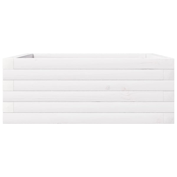 vidaXL Jardinière blanc 60x60x23 cm Bois de pin massif