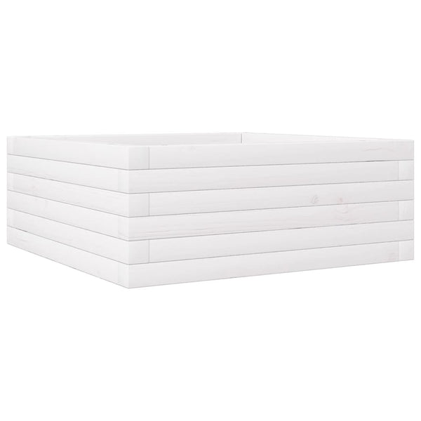 vidaXL Jardinière blanc 60x60x23 cm Bois de pin massif