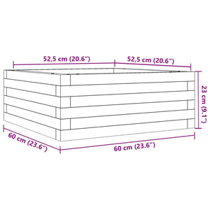 vidaXL Jardinière blanc 60x60x23 cm Bois de pin massif