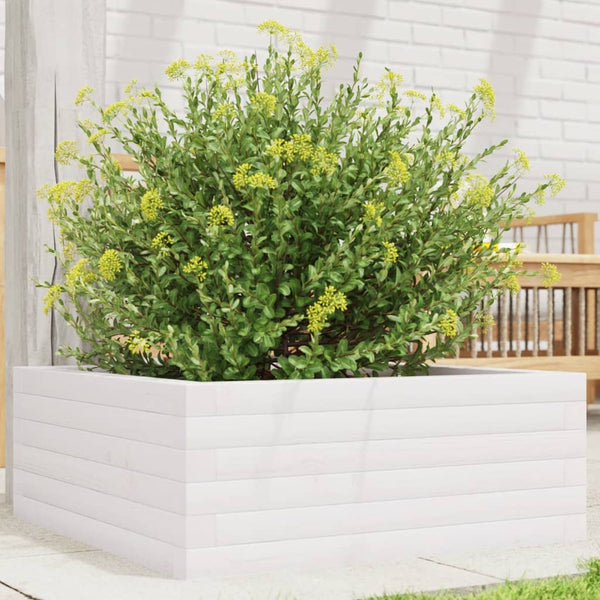 vidaXL Jardinière blanc 60x60x23 cm Bois de pin massif