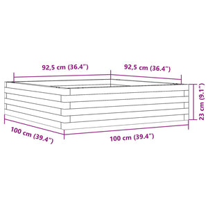 Massivholz Pflanzkübel Douglasie 100x100x23 cm