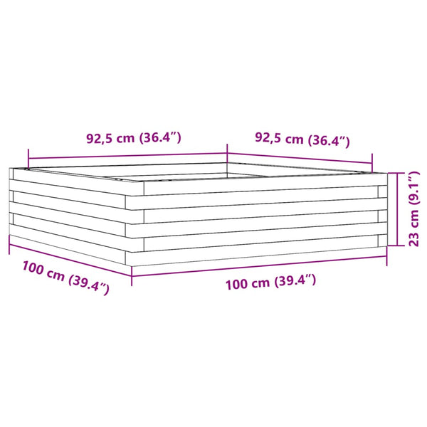 Massivholz Pflanzkübel Douglasie 100x100x23 cm