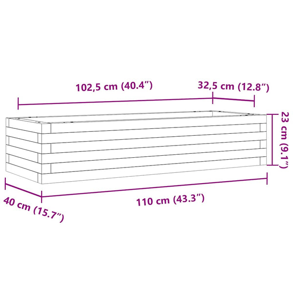 Pflanzkübel Wachsbraun Kiefer Massivholz 110cm