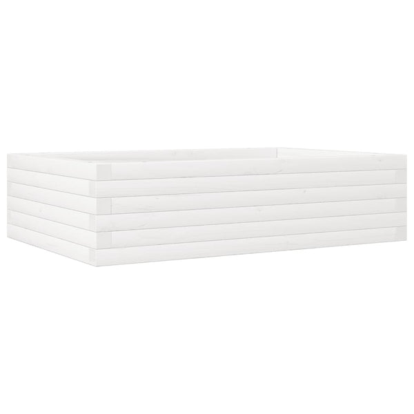 vidaXL Jardinière blanche 90x60x23 cm Bois de pin massif