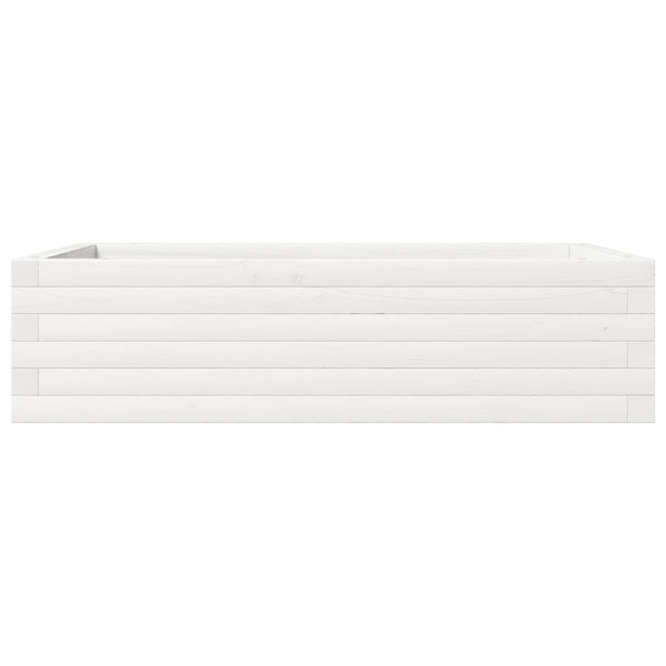 vidaXL Jardinière blanche 90x60x23 cm Bois de pin massif